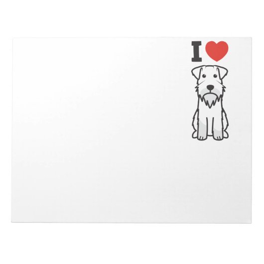 ミニチュアシュナウザー犬の漫画 ノートパッド (正面)