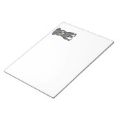 ミニチュアシュナウザー犬の漫画 ノートパッド (アングル)