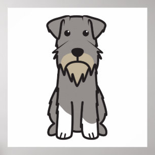 ミニチュアシュナウザー犬の漫画 ポスター