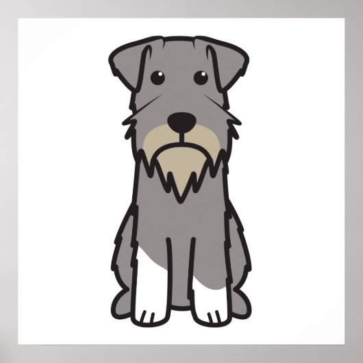 ミニチュアシュナウザー犬の漫画 ポスター (正面)