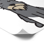 ミニチュアシュナウザー犬の漫画 ポスター (角)