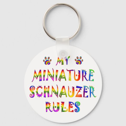 ミニチュアシュナウザー規則おもしろい キーホルダー (正面)