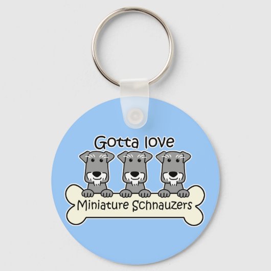 ミニチュアシュナウザー3個 キーホルダー (正面)
