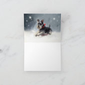 ミニチュアシュナウザー クリスマス 雪 冬 カード (内部)