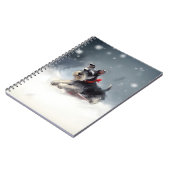 ミニチュアシュナウザー クリスマス 雪 冬 ノートブック (左側)