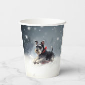 ミニチュアシュナウザー クリスマス 雪 冬 紙コップ (裏面)