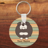 ミニチュアシュナウザー "シュナたま(黒)" -Retro- キーホルダー (正面)