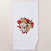 ミニチュアシュナウザー ビーチタオル (正面)