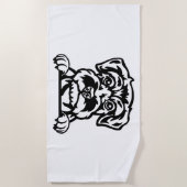 ミニチュアシュナウザー ビーチタオル (正面)