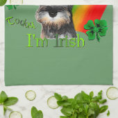 ミニチュアシュナウザーSt patricks キッチンタオル (折り畳み)