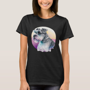 ミニチュアシュナウザーVAPORWAVEレトロウェーブエステティック Tシャツ