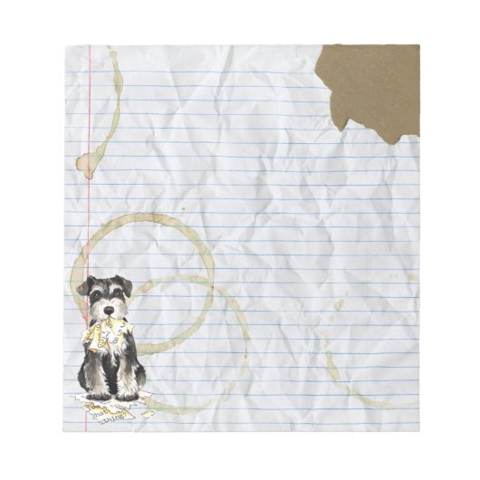 ミニチュアシュナウザ食べーのレッスンプラン ノートパッド (正面)