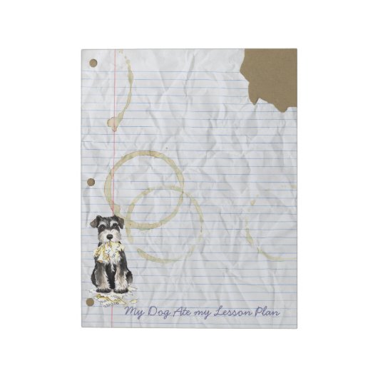 ミニチュアシュナウザ食べーのレッスンプラン ノートパッド (回転)