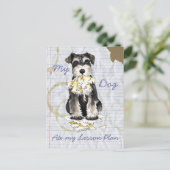 ミニチュアシュナウザ食べーのレッスンプラン ポストカード (スタンド正面)