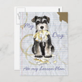 ミニチュアシュナウザ食べーのレッスンプラン ポストカード (正面/裏面)