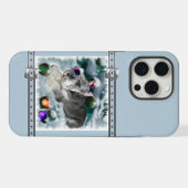 ミニチュアシュナウツァーキュートブルークリスマス iPhoneケース (裏面横)