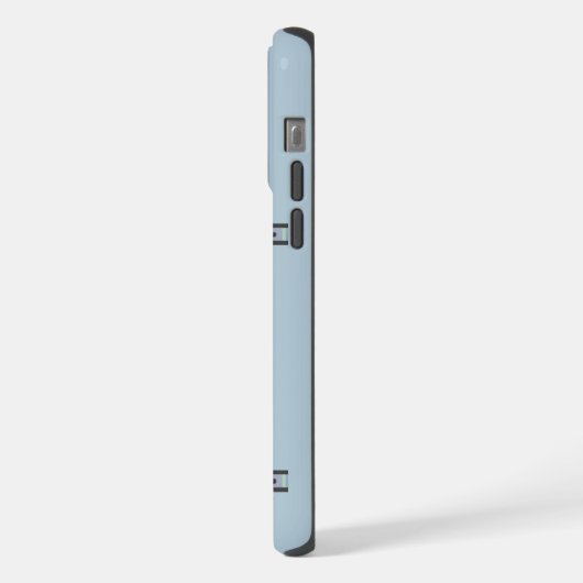 ミニチュアシュナウツァーキュートブルークリスマス iPhoneケース (左側面)