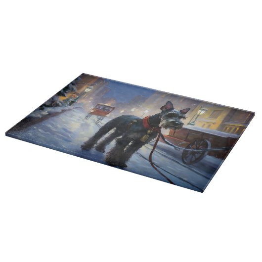 ミニチュアシュナウツァークリスマスフェスティバルシーズン カッティングボード (角)