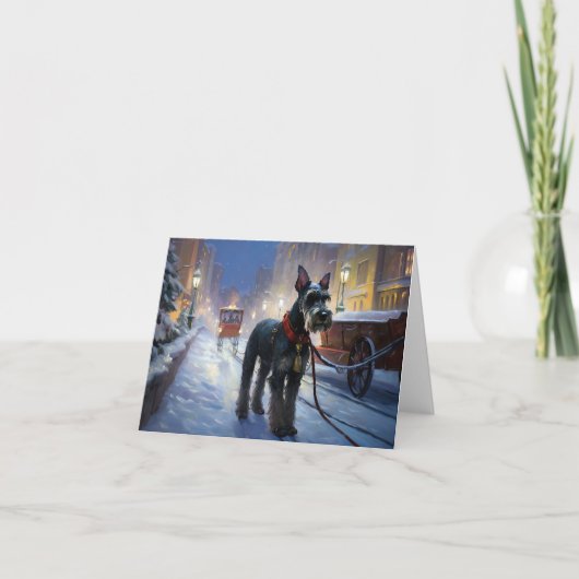 ミニチュアシュナウツァークリスマスフェスティバルシーズン カード (正面)