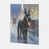 ミニチュアシュナウツァークリスマスフェスティバルシーズン ガラスオーナメント (正面左)