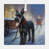 ミニチュアシュナウツァークリスマスフェスティバルシーズン ガラスオーナメント (裏面)