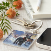 ミニチュアシュナウツァークリスマスフェスティバルシーズン キーホルダー (正面右)