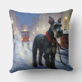 ミニチュアシュナウツァークリスマスフェスティバルシーズン クッション (裏面)