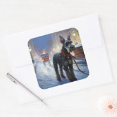 ミニチュアシュナウツァークリスマスフェスティバルシーズン スクエアシール (封筒)