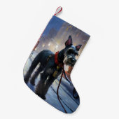 ミニチュアシュナウツァークリスマスフェスティバルシーズン スモールクリスマスストッキング (正面 (吊り時))