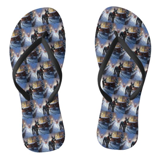 ミニチュアシュナウツァークリスマスフェスティバルシーズン ビーチサンダル (ソール)