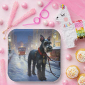 ミニチュアシュナウツァークリスマスフェスティバルシーズン ペーパープレート (パーティー)