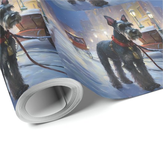 ミニチュアシュナウツァークリスマスフェスティバルシーズン ラッピングペーパー (ロールコーナー)