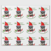 ミニチュアシュナウツァークリスマスメリー ラッピングペーパー (フラット)