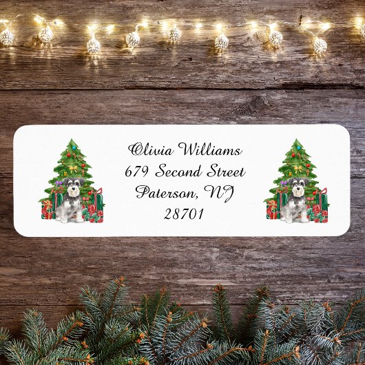 ミニチュアシュナウツァークリスマス差出人住所 ラベル