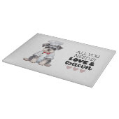 ミニチュアシュナウツァーシェフラブ&ベーコン カッティングボード (角)