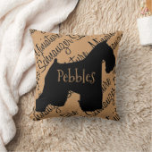 ミニチュアシュナウツァードグシルエットカスタム枕 クッション (ブランケット)