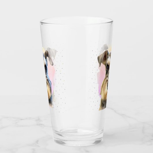 ミニチュアシュナウツァードッグ愛可愛いアニマルピンク タンブラーグラス (右)