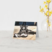 ミニチュアシュナウツァーノートカード#2 空白の - カード (黄色い花)