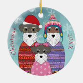 ミニチュアシュナザースクリスマスファミリーポートレートポス セラミックオーナメント (裏面)