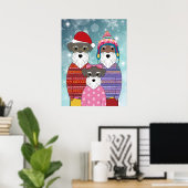 ミニチュアシュナザースクリスマスファミリーポートレート ポスター (ホームオフィス)