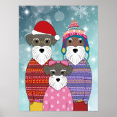 ミニチュアシュナザースクリスマスファミリーポートレート ポスター (正面)