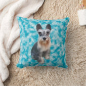 ミニチュアシュナザードッグアートポートレート クッション (ブランケット)