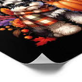 ミニチュアシュナザードッグパンプキンスパイスハッピー秋Y ポスター (角)