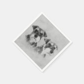 ミニチュアシュノーザースグレースケールデジタルアート スタンダードカクテルナプキン (角)