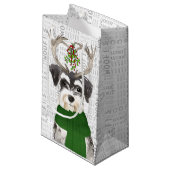 ミニチュアスタイリッシュシュナおもしろいーザー・クリスマス スモールペーパーバッグ (正面アングル)