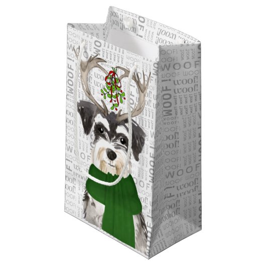 ミニチュアスタイリッシュシュナおもしろいーザー・クリスマス スモールペーパーバッグ (正面アングル)