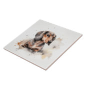 ミニチュアダックスシャンドドッグウォーターカラーペット タイル (側面)