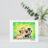 ミニチュアダックスフントちゃん ポストカード (スタンド正面)