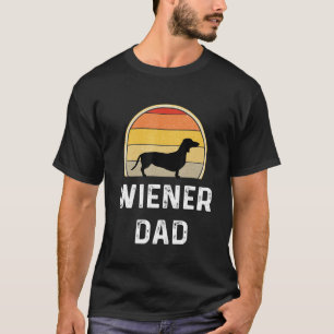 ミニチュアダックスフンドお父さん レトロ ヴィンテージ ダックス ダックスフンド 子犬 Tシャツ