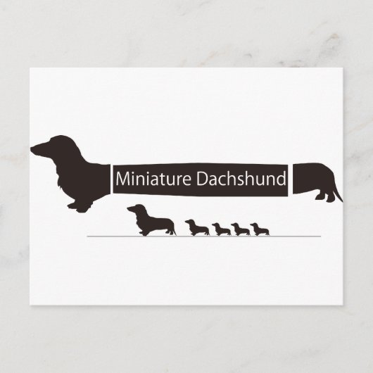 ミニチュアダックスフンドのおもしろグッズ ポストカード (正面)